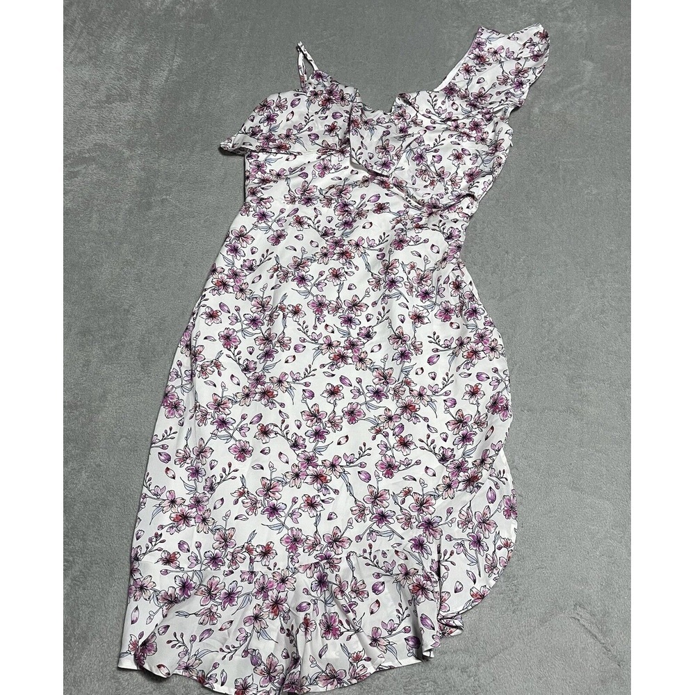 Cupcakes and Cashmere Dress Womens‎ 10 White Floral The Delphia Asymmetrical